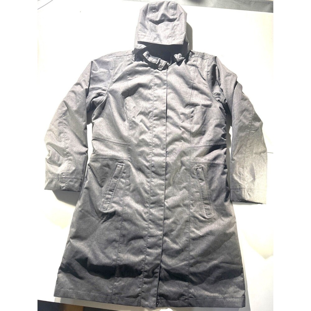 Eddie Bauer Womens Long Quilted Hooded Girl On The Go Jacket Gray Water-Resistan - Picture 7 of 14